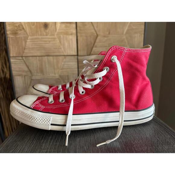 Converse Chuck Taylor Red High Top Sneaker Mens 9 Womens 11 - Picture 5 of 8